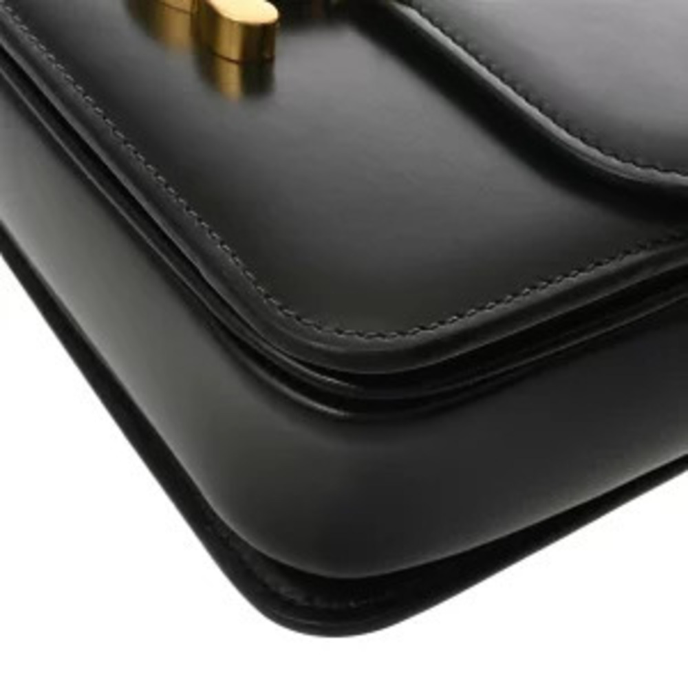 Celine Teen Triomphe Bag Black Shiny Calf Leather Shoulder - Picture 6 of 9